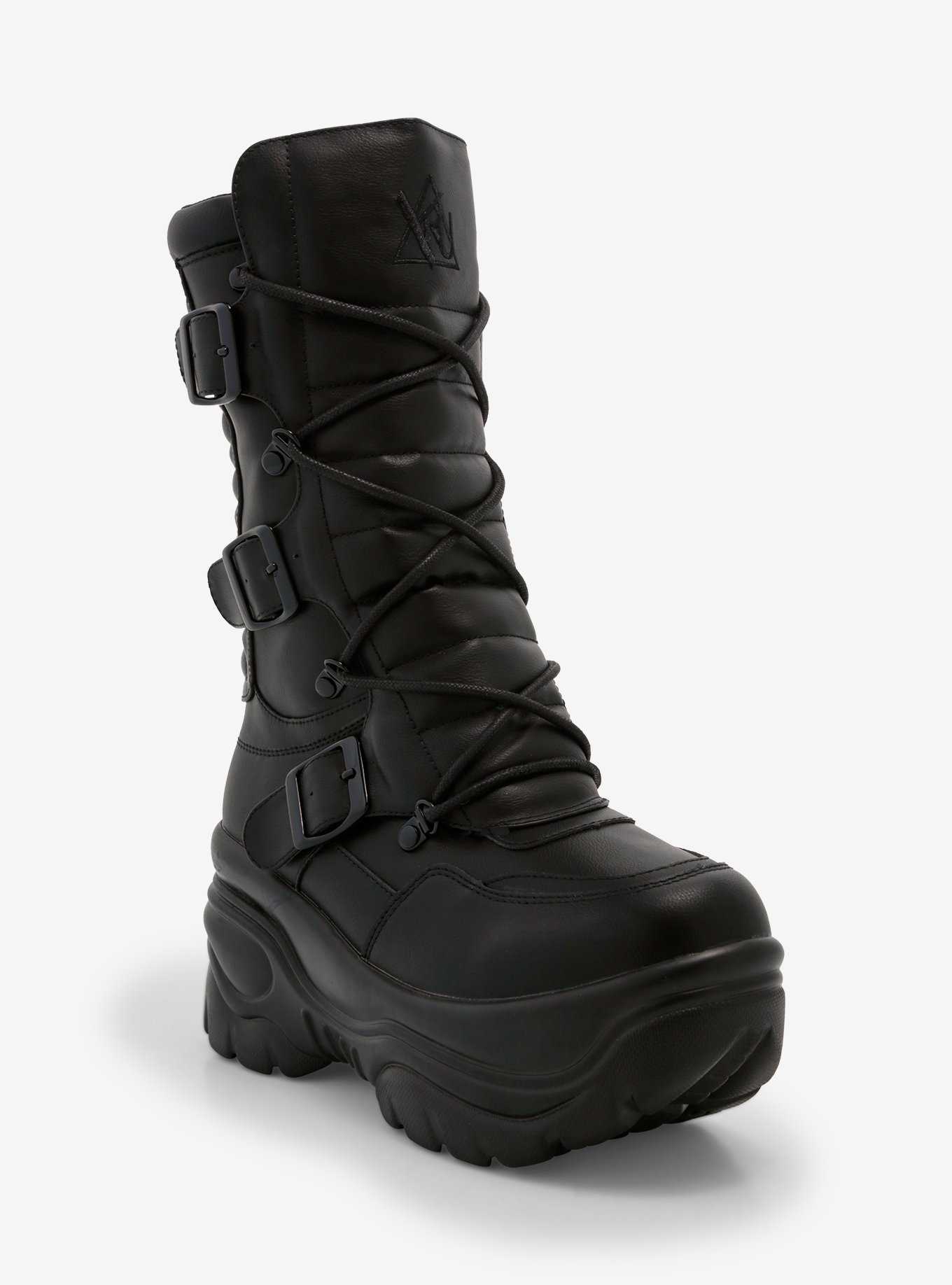 YRU Black Matrix Platform Combat Boots, , hi-res