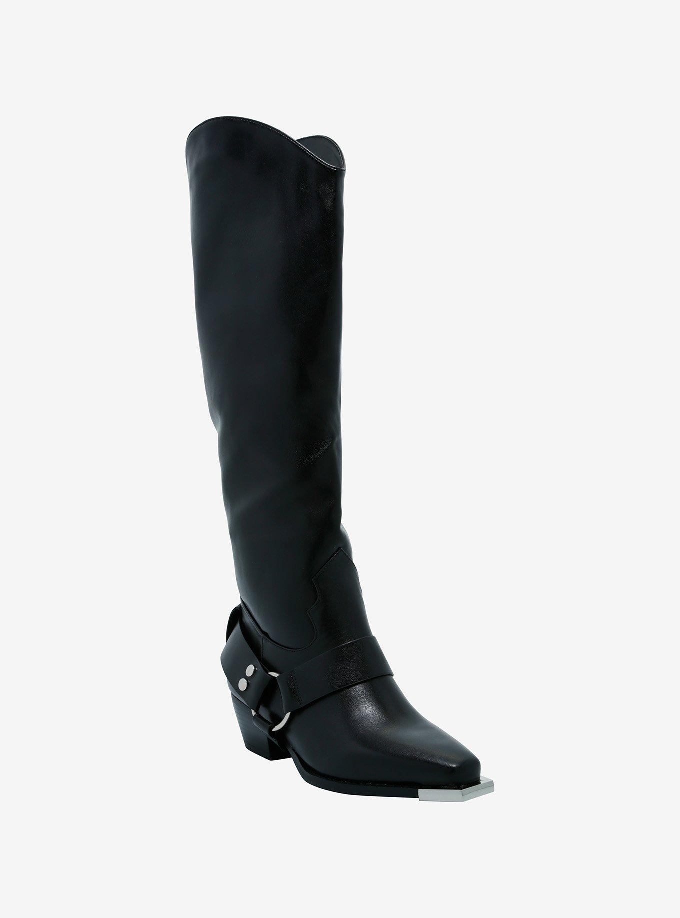 Azalea Wang Motorcycle O-Ring Knee-High Boots, , hi-res
