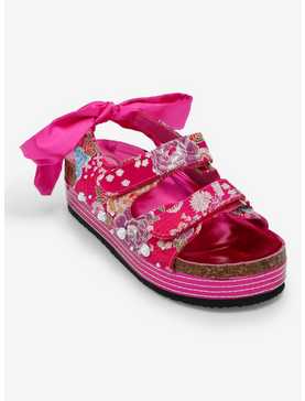 Azalea Wang Pink Mackley Floral Strap Platform Sandals, , hi-res