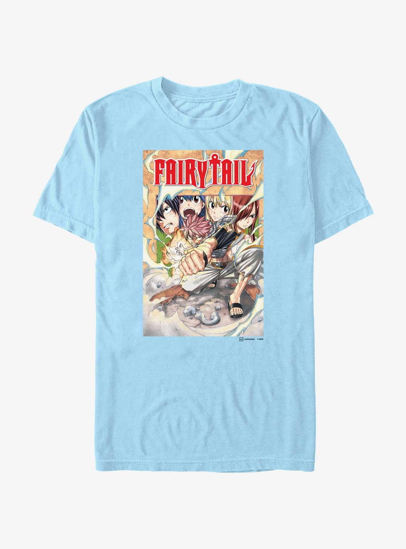 Fairy Tail Cover Poster T-Shirt, LT BLUE, hi-res