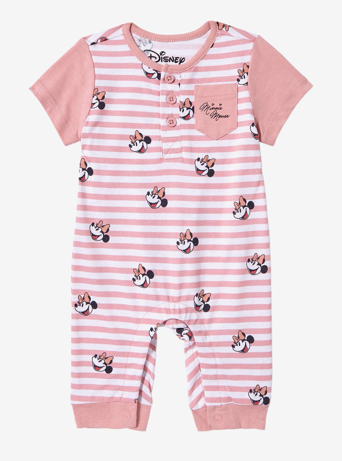 Disney Minnie Mouse Allover Print Striped Infant One-Piece, , hi-res