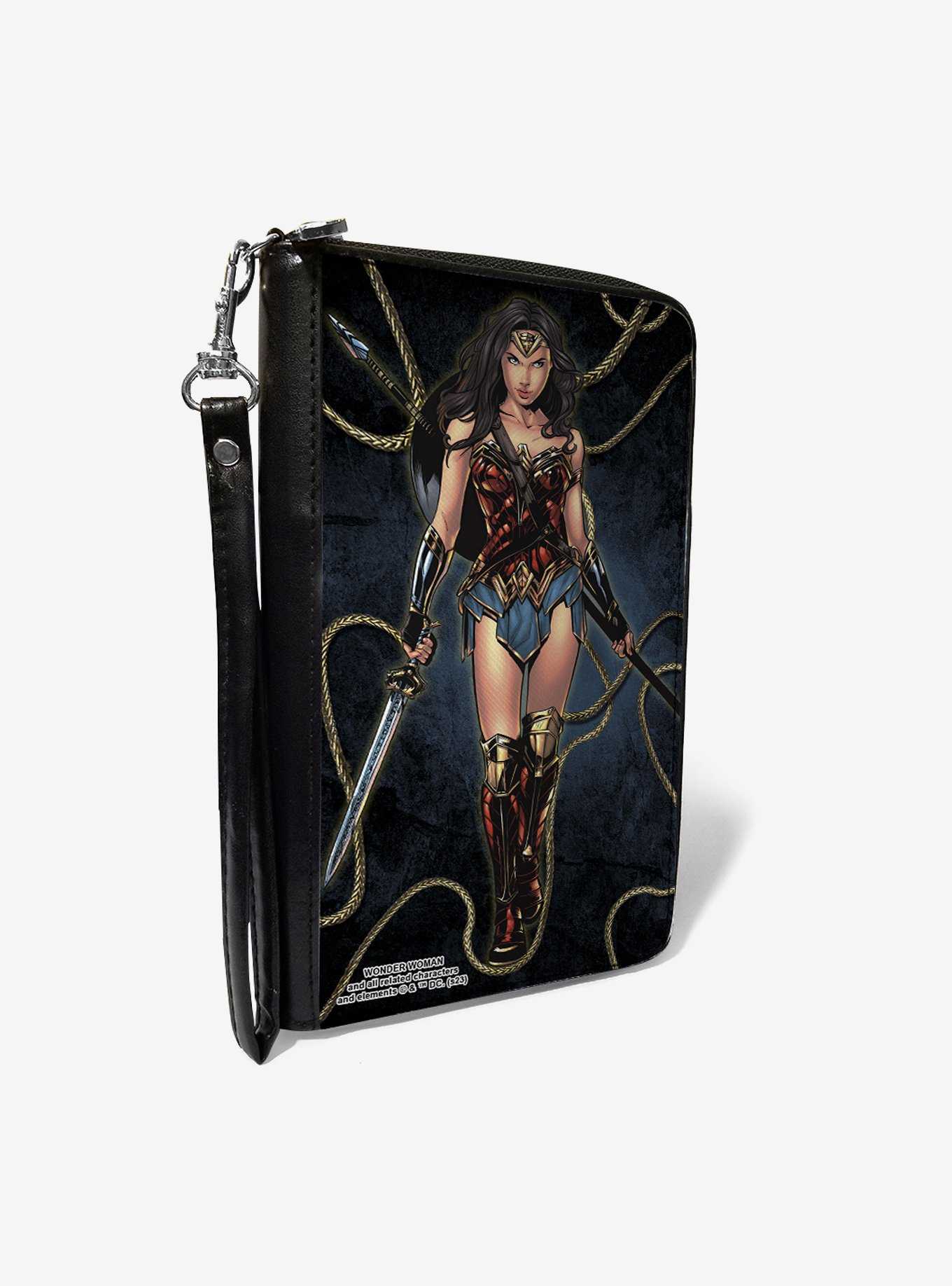 DC Comics Wonder Woman Swords Lasso of Truth Zip Around Wallet, , hi-res