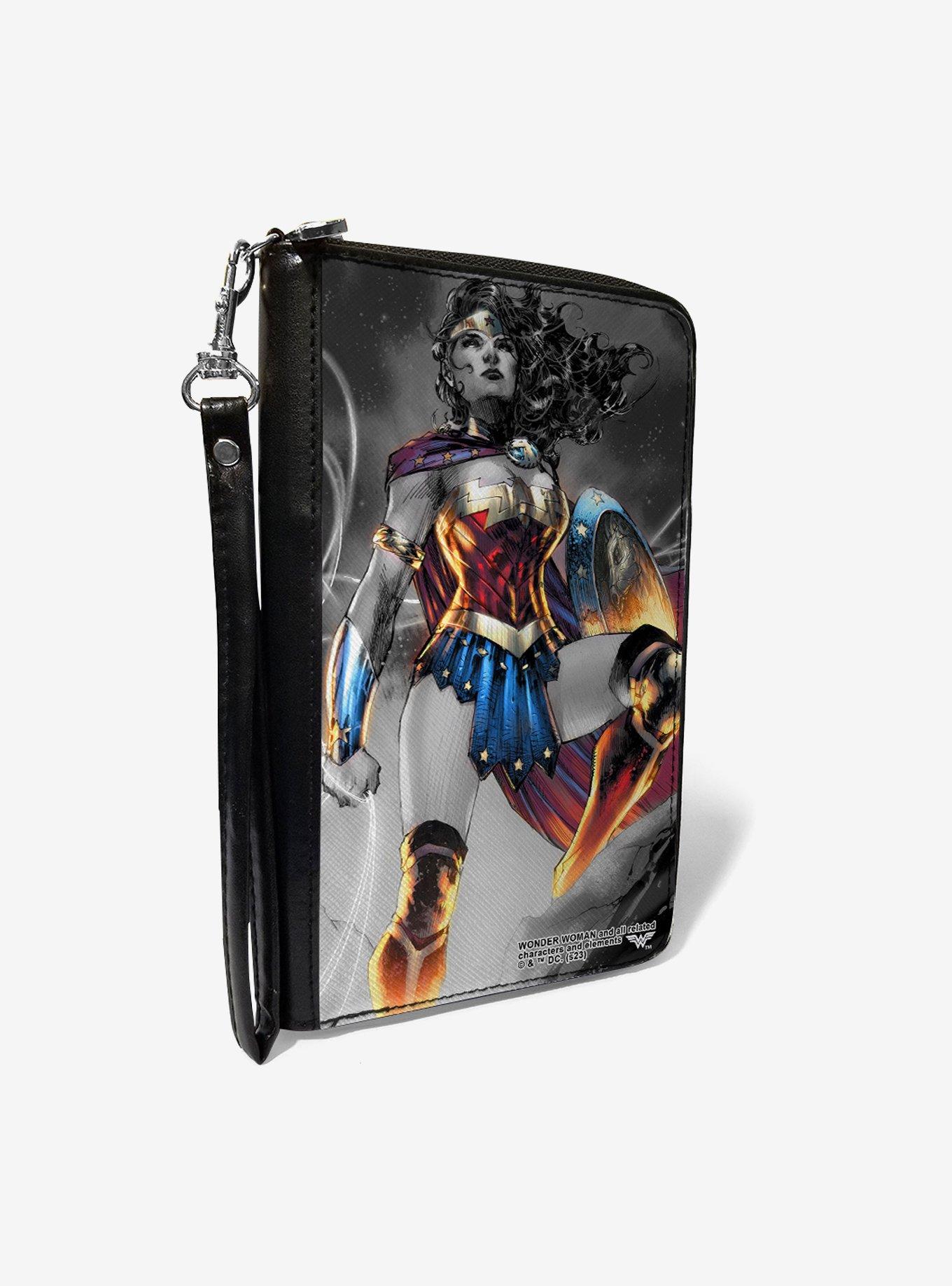 DC Comics Wonder Woman 75th Anniversary Standing Zip Around Wallet, , hi-res