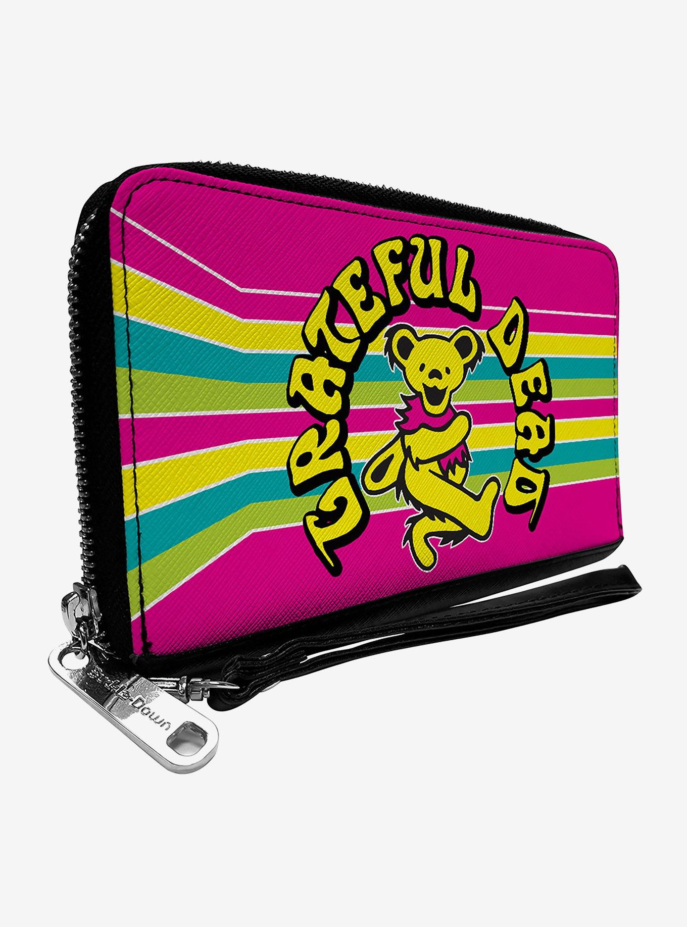 Grateful Dead Dancing Bear Icon Stripe Zip Around Wallet