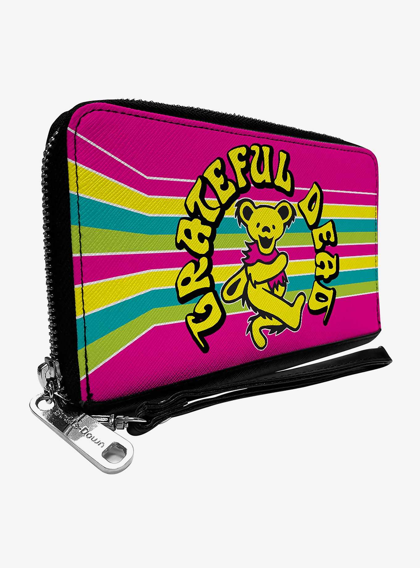 Grateful Dead Dancing Bear Icon Stripe Zip Around Wallet, , hi-res