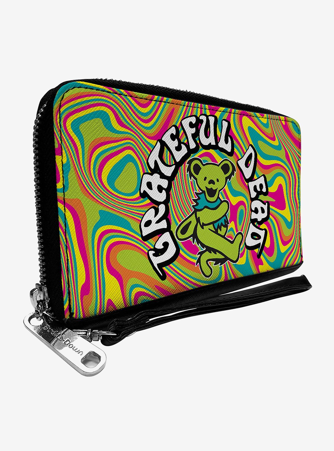 Grateful Dead Dancing Bear Icon Swirl Zip Around Wallet, , hi-res