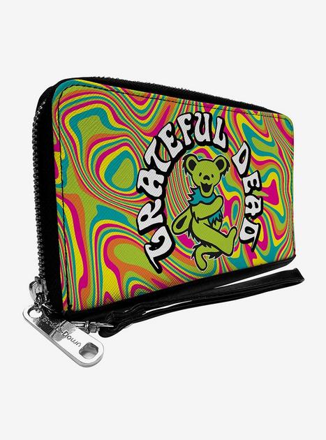 Grateful Dead Dancing Bear Icon Swirl Zip Around Wallet | BoxLunch