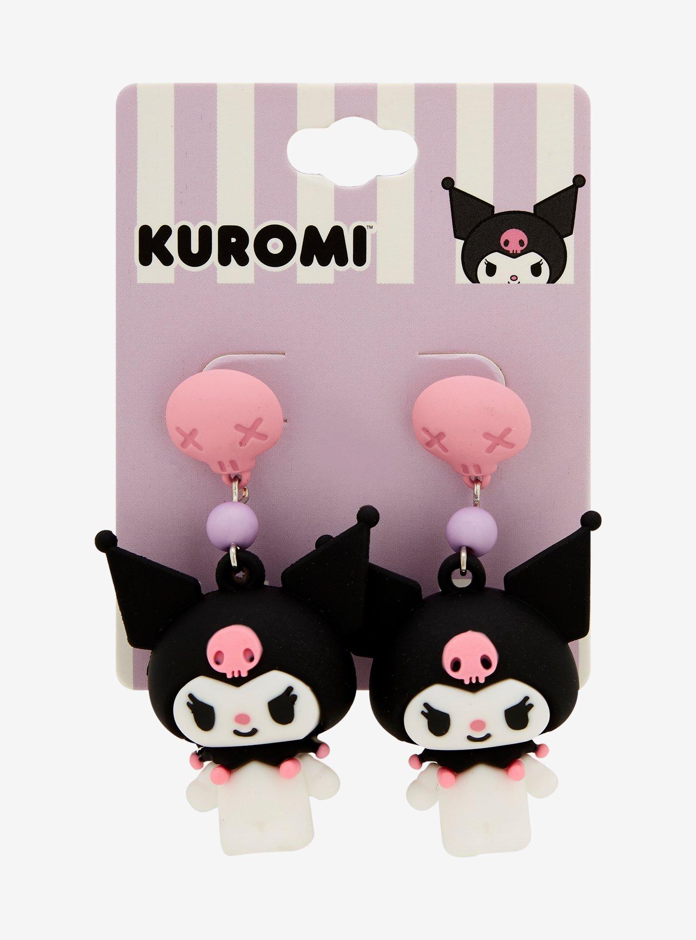 Sanrio Kuromi Skull Figural Earrings — BoxLunch Exclusive, , hi-res