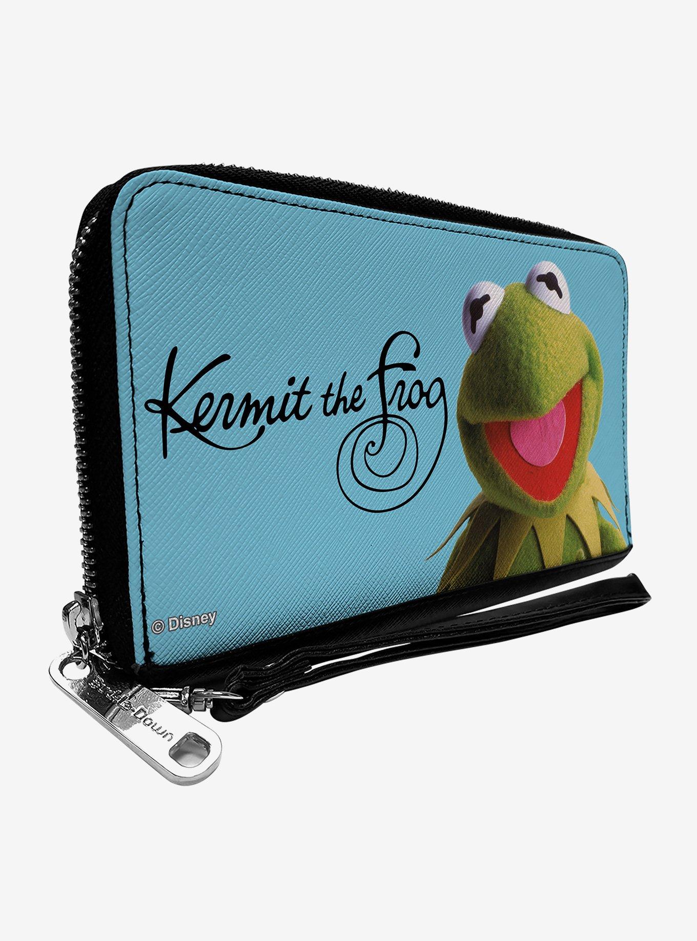 Disney The Muppets Kermit Frog Portrait Autograph Zip Around Wallet