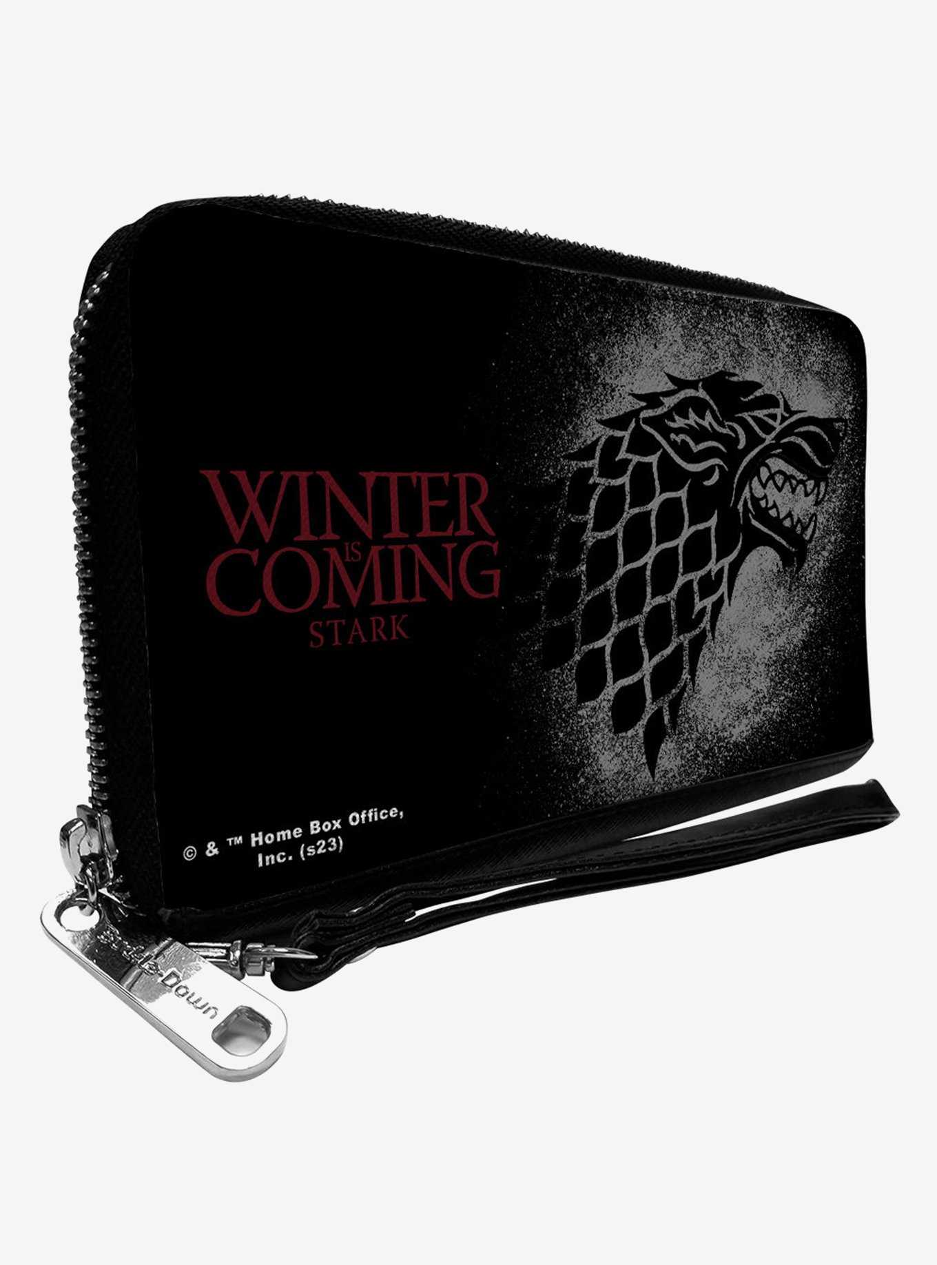 Game of Thrones House Stark Sigil Winter Is Coming Zip Around Wallet, , hi-res