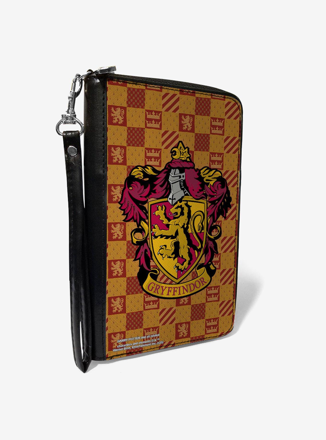 Harry Potter Gryffindor Crest Heraldry Checkers Zip Around Wallet