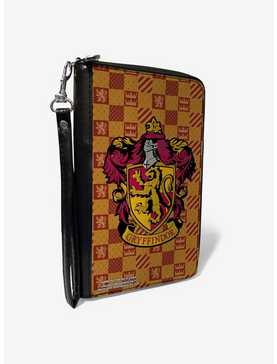 Harry Potter Gryffindor Crest Heraldry Checkers Zip Around Wallet, , hi-res
