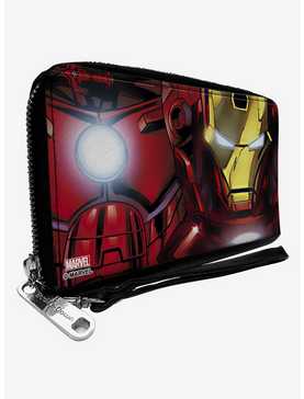 Marvel Iron Man Arc Reactor and Face Close Up Zip Around Wallet, , hi-res