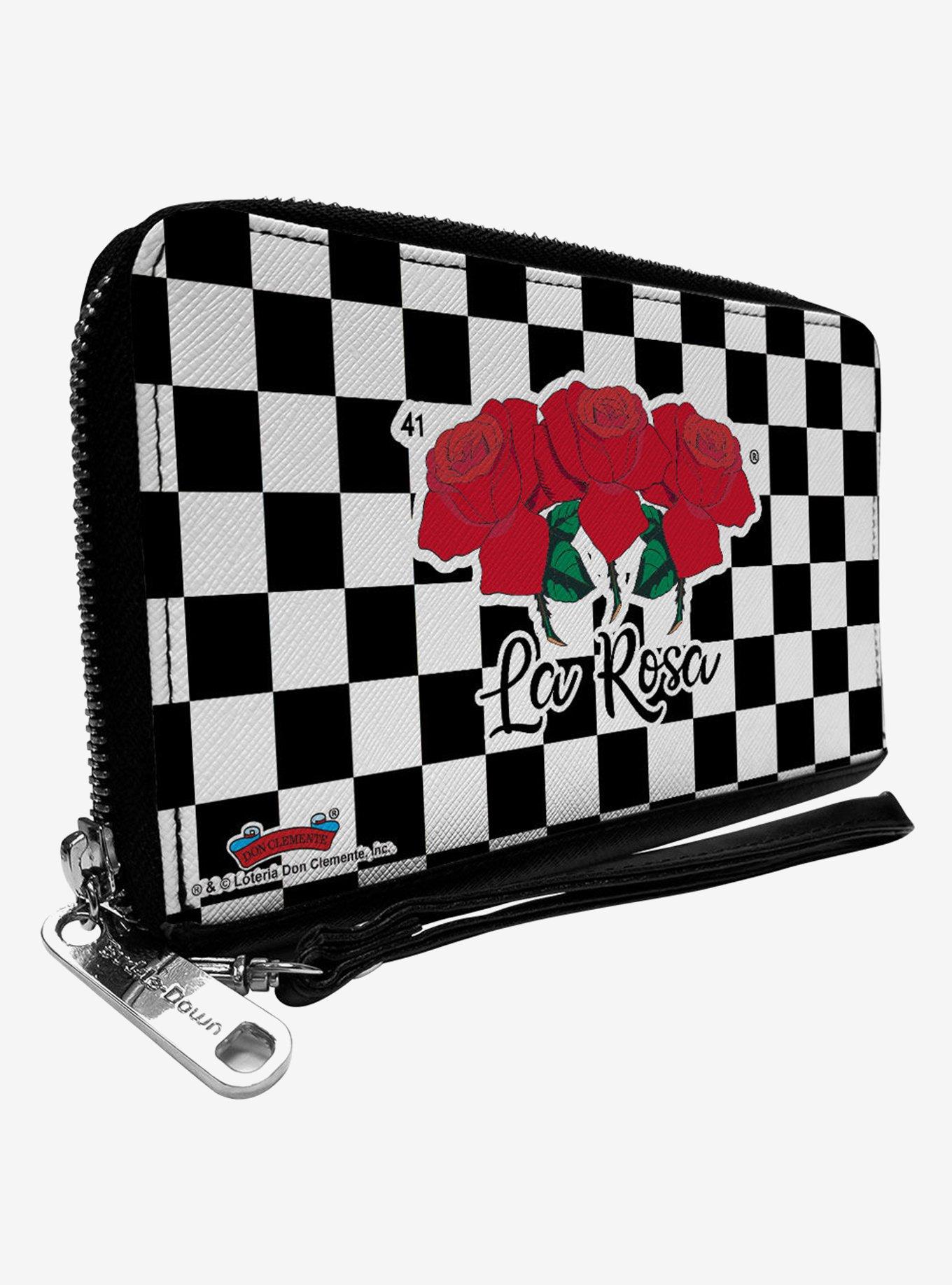 Loteria La Rose Checker Zip Around Wallet