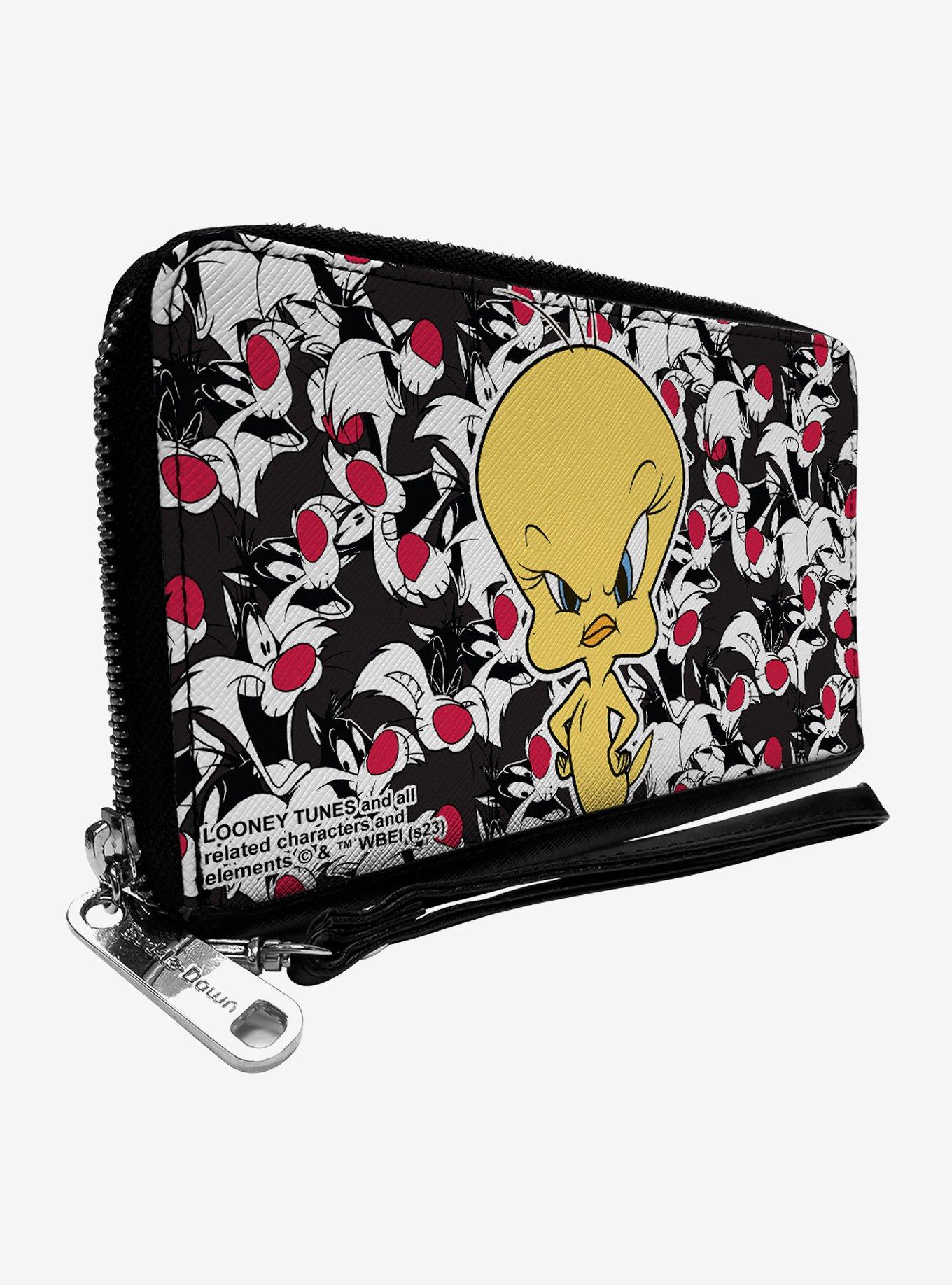 Looney Tunes Tweety Pose Sylvester Cat Expressions Zip Around Wallet, , hi-res