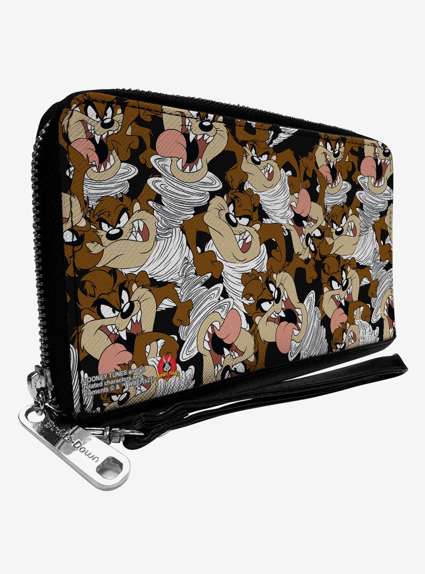 Looney Tunes Tasmanian Devil Vortex Poses Zip Around Wallet