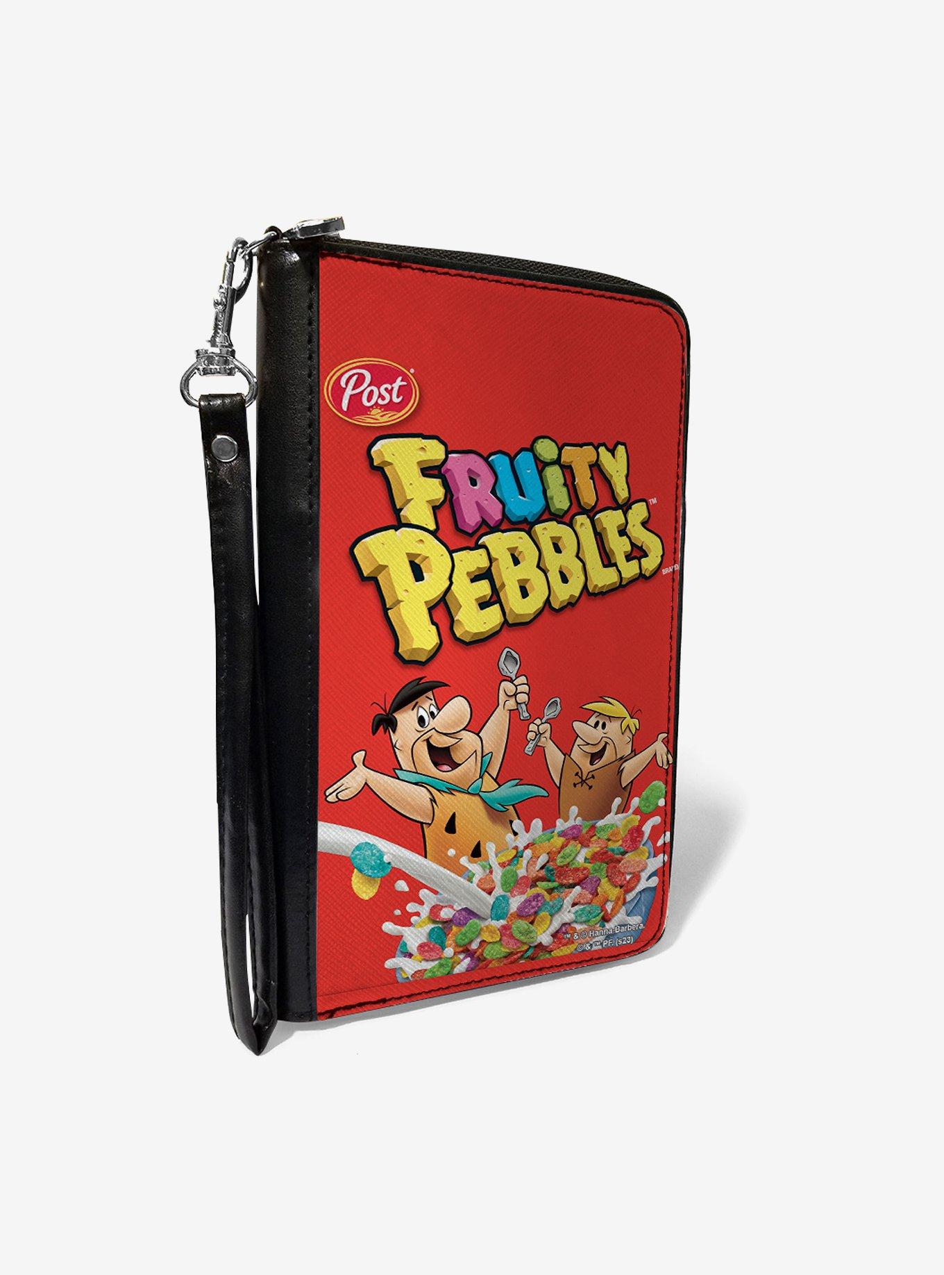 The Flintstones Fruity Pebbles Fred Barney CerealBox Zip Around Wallet