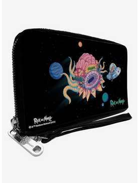 Rick and Morty Space Cruiser Escape Scene Zip Around Wallet, , hi-res