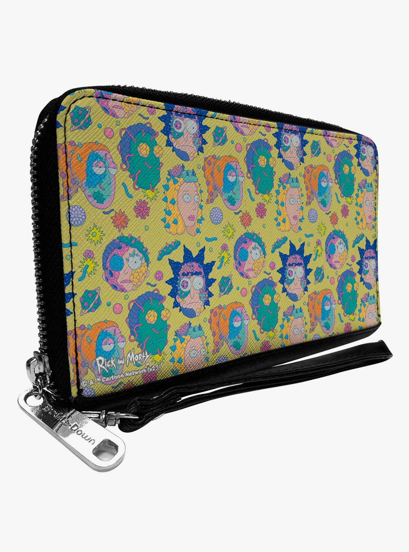 Rick and Morty Smith Family Faces and Cells Zip Around Wallet, , hi-res