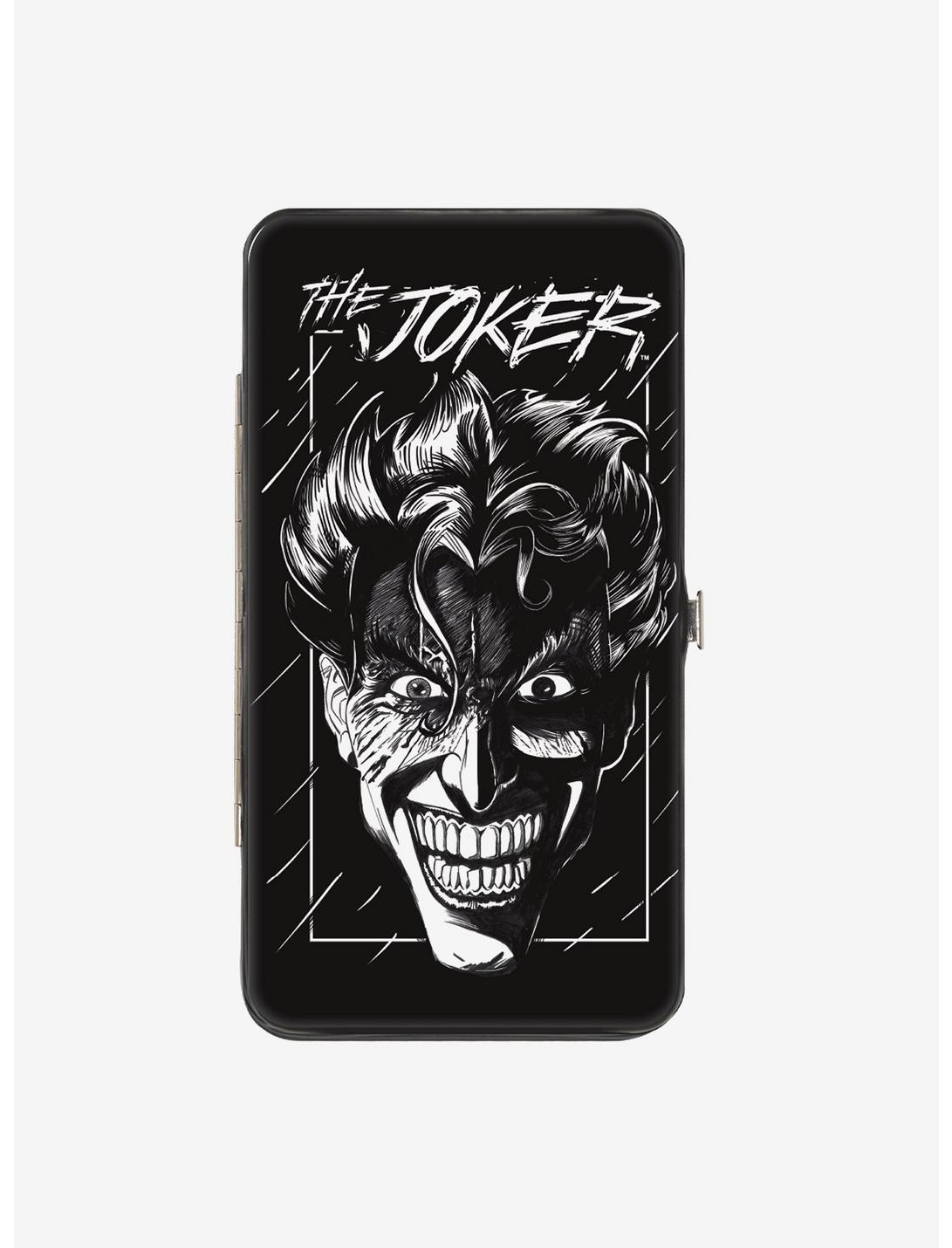 DC Comics The Joker Smiling Face Sketch Hinged Wallet, , hi-res