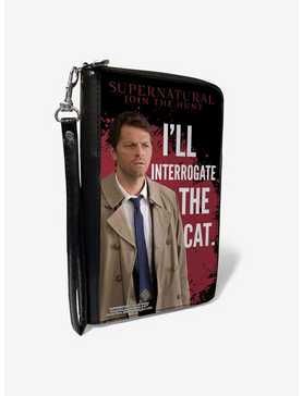 Supernatural Castiel I'll Interrogate The Cat Zip Around Wallet, , hi-res