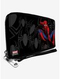 Marvel Spider-Man Jumping Sketch Scattered Spiders Zip Around Wallet, , hi-res