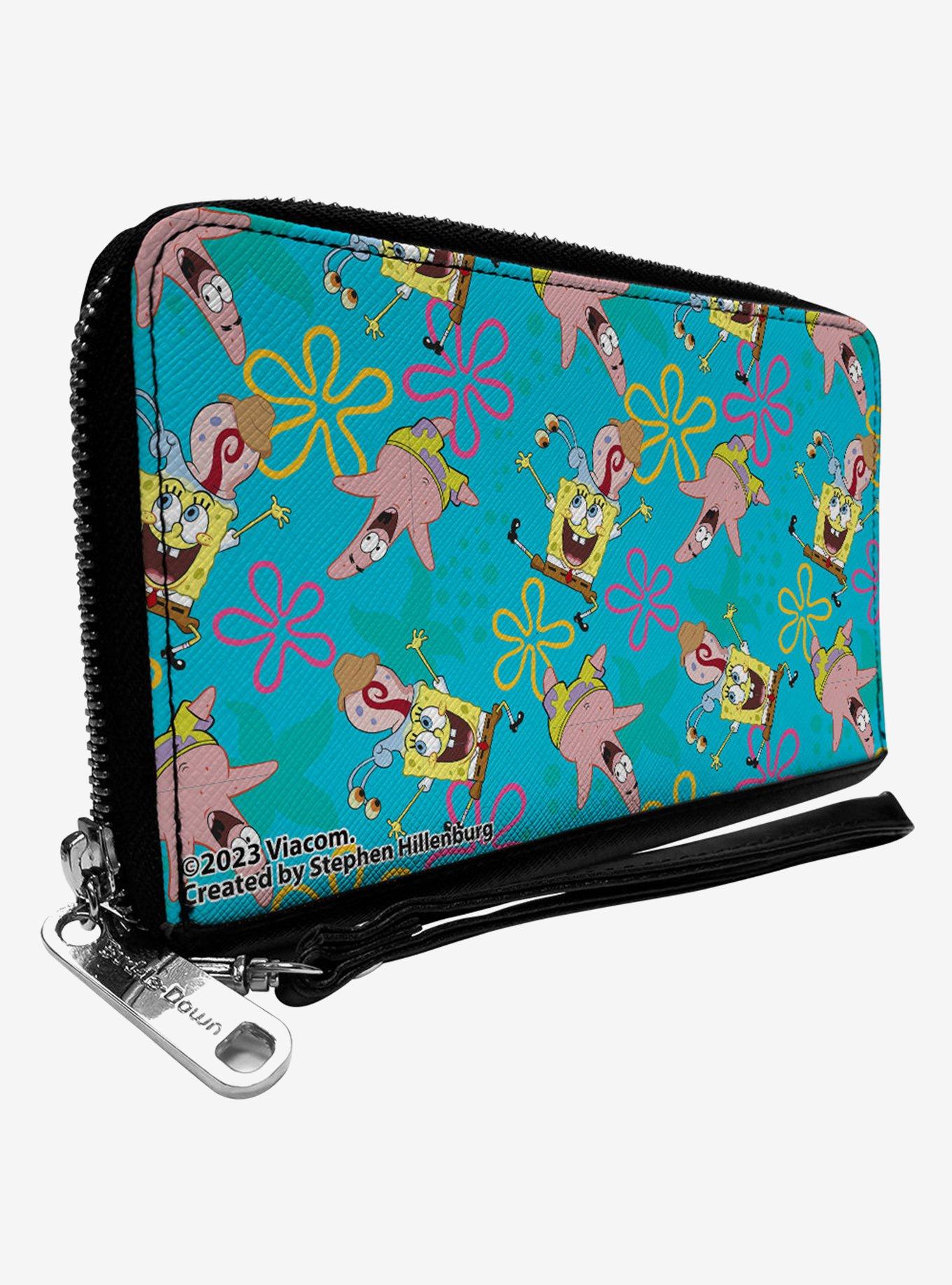 SpongeBob SquarePants Patrick and Gary Joy Flowers Zip Around Wallet