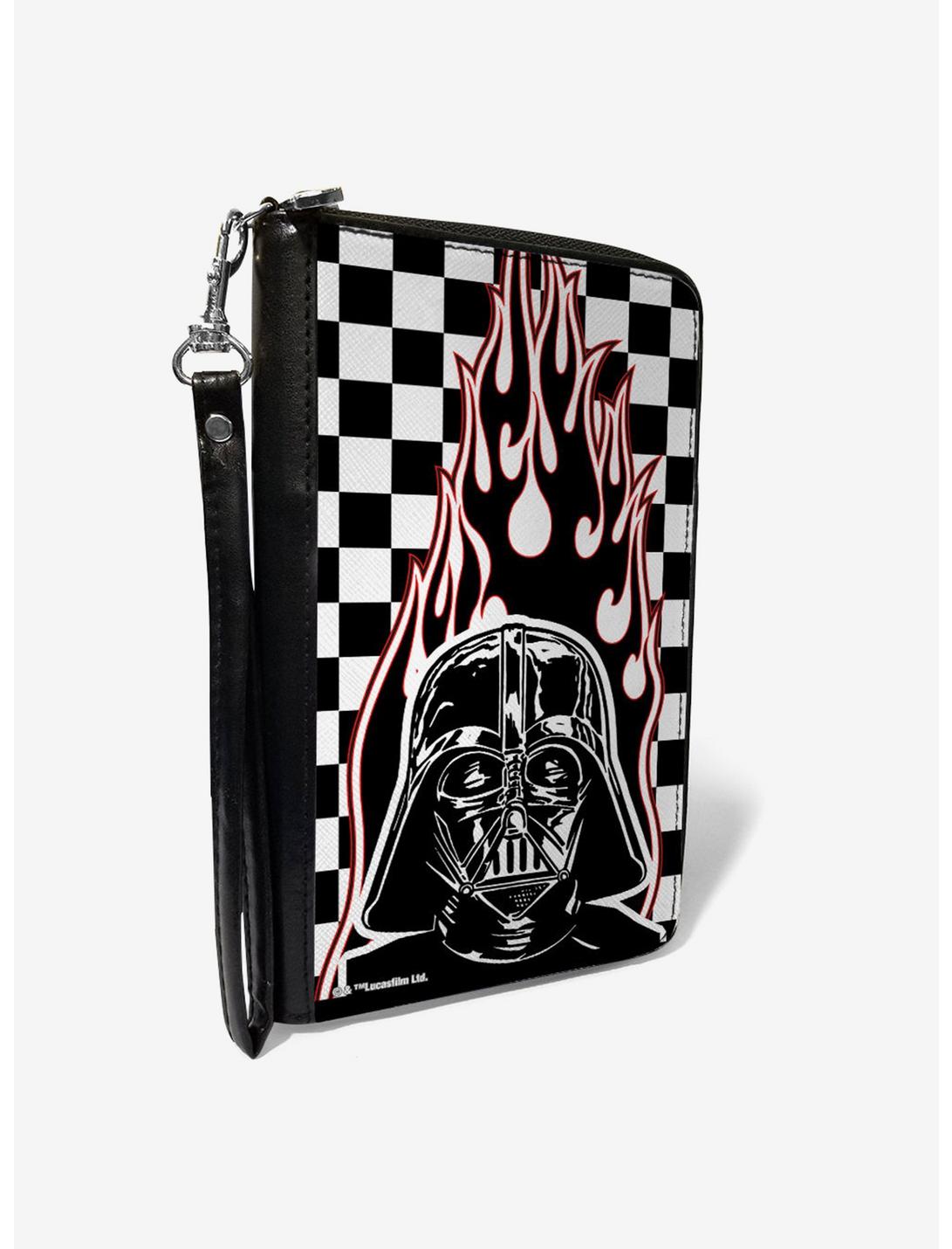 Star Wars Darth Vader Flames Checkers Zip Around Wallet, , hi-res