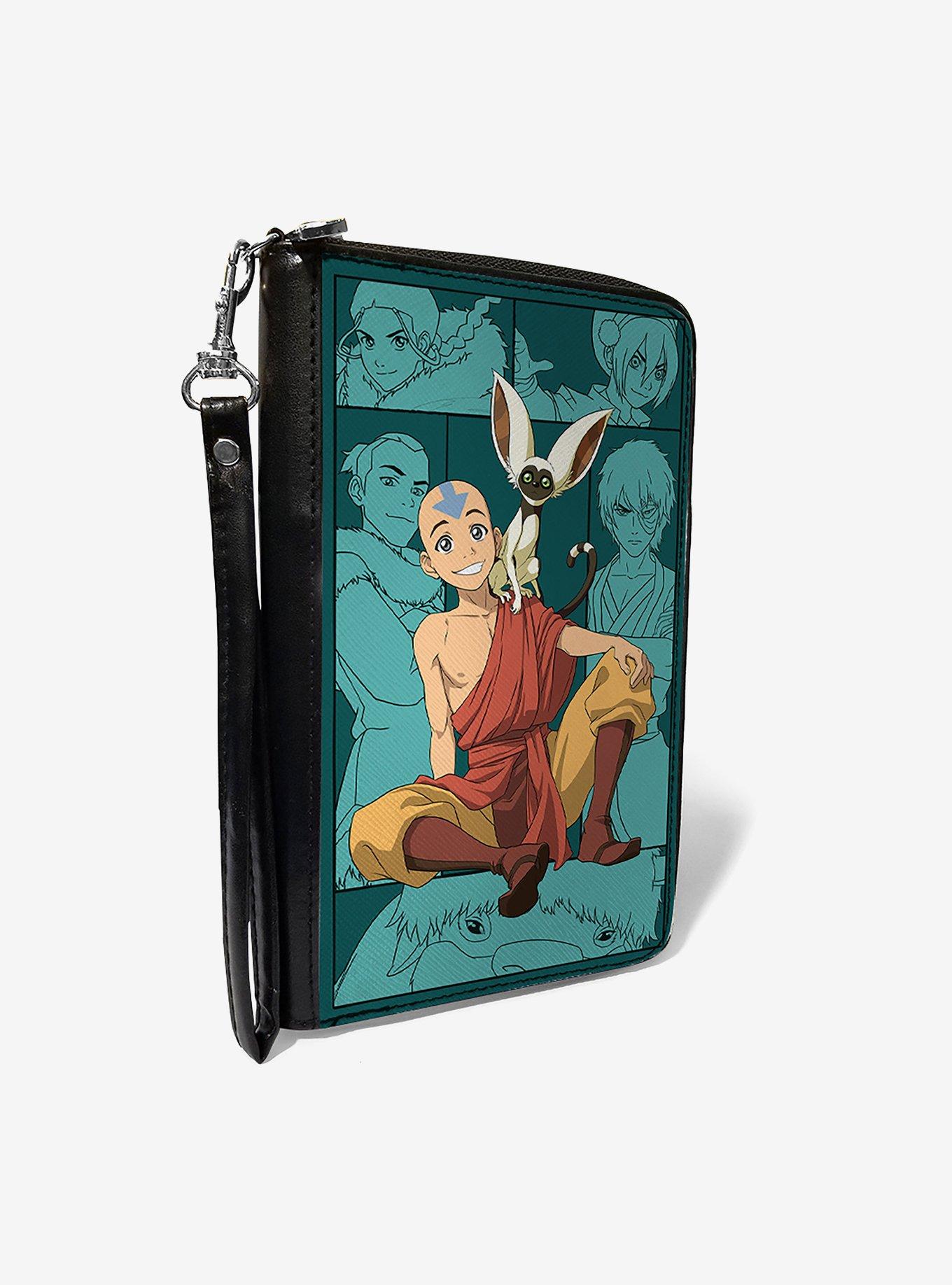 Avatar The Last Airbender Aang Momo Character Blocks Zip Around Wallet