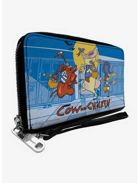 Cow and Chicken With Red Guy Running and Title Zip Around Wallet, , hi-res
