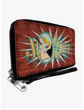 Johnny Bravo Title Logo and Flex Pose Zip Around Wallet, , hi-res
