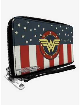 DC Comics Wonder Woman Logo Americana Zip Around Wallet, , hi-res