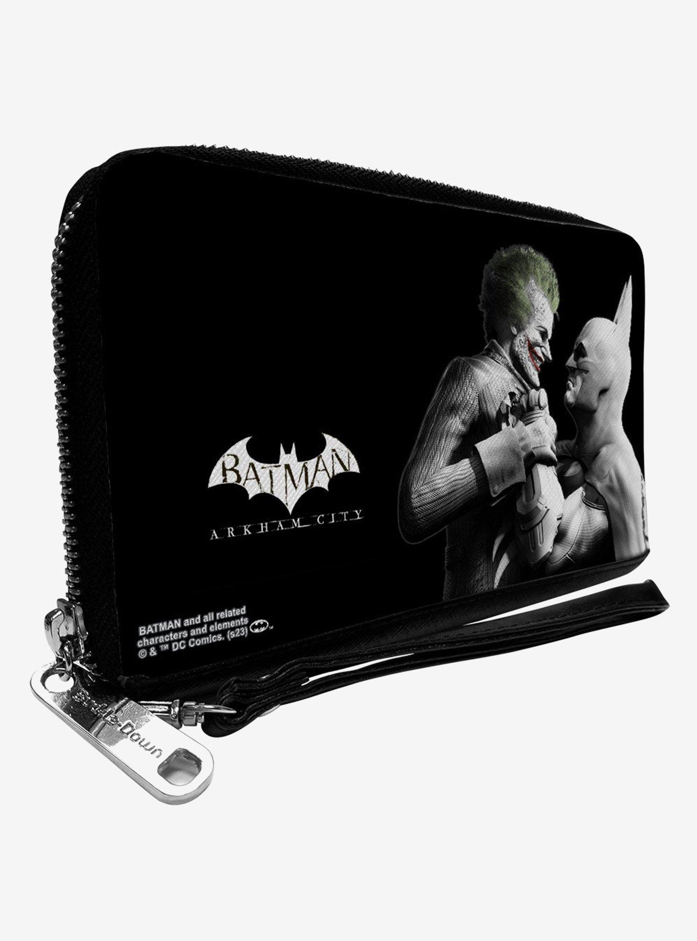 DC Comics Batman Arkham City Batman and Joker Pose Zip Around Wallet, , hi-res