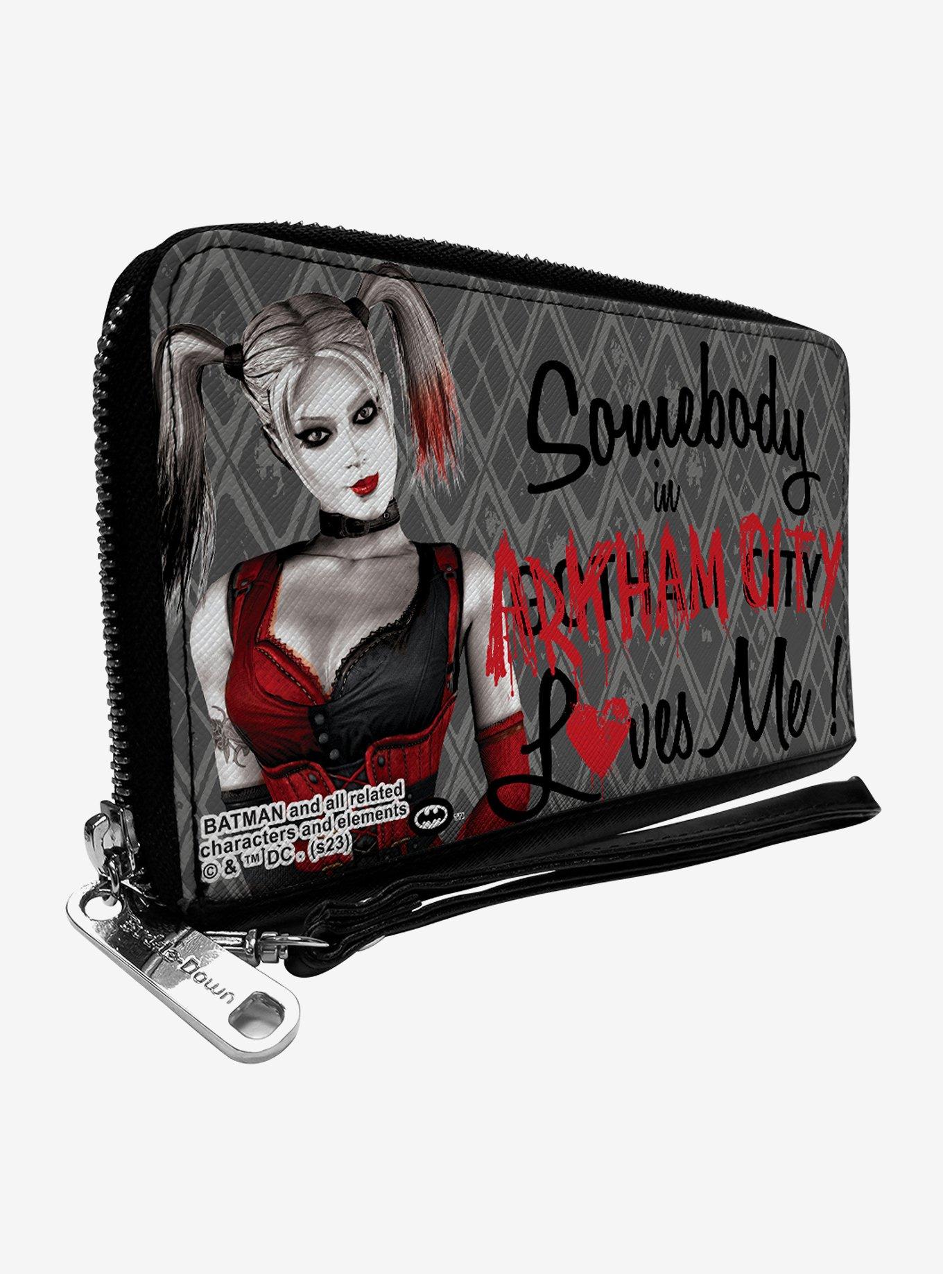 DC Comics Harley Quinn Somebody In Arkham Loves Me Zip Around Wallet