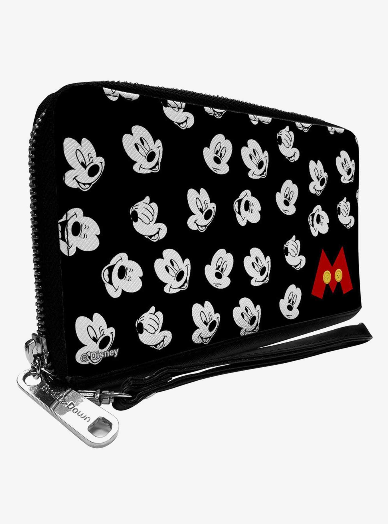 Disney Mickey Mouse Expressions Button Logo Zip Around Wallet, , hi-res