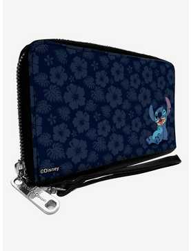 Disney Lilo & Stitch Winking Tropical Flora Zip Around Wallet, , hi-res