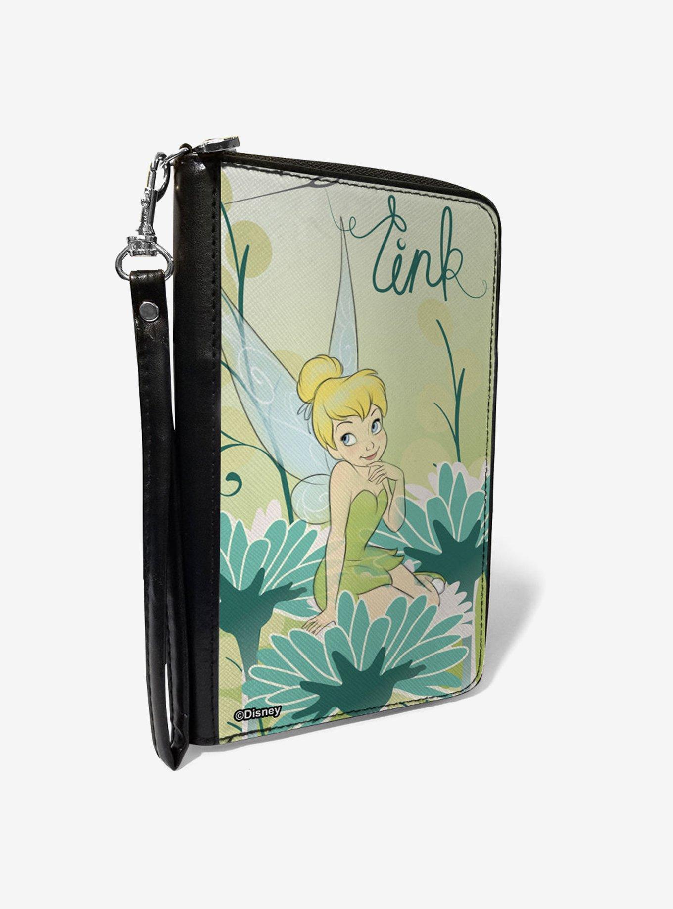 Disney Tinker Bell Sitting On Flower Zip Around Wallet, , hi-res