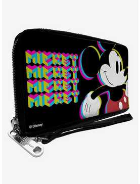 Disney Mickey Mouse Walking Pixel Zip Around Wallet, , hi-res