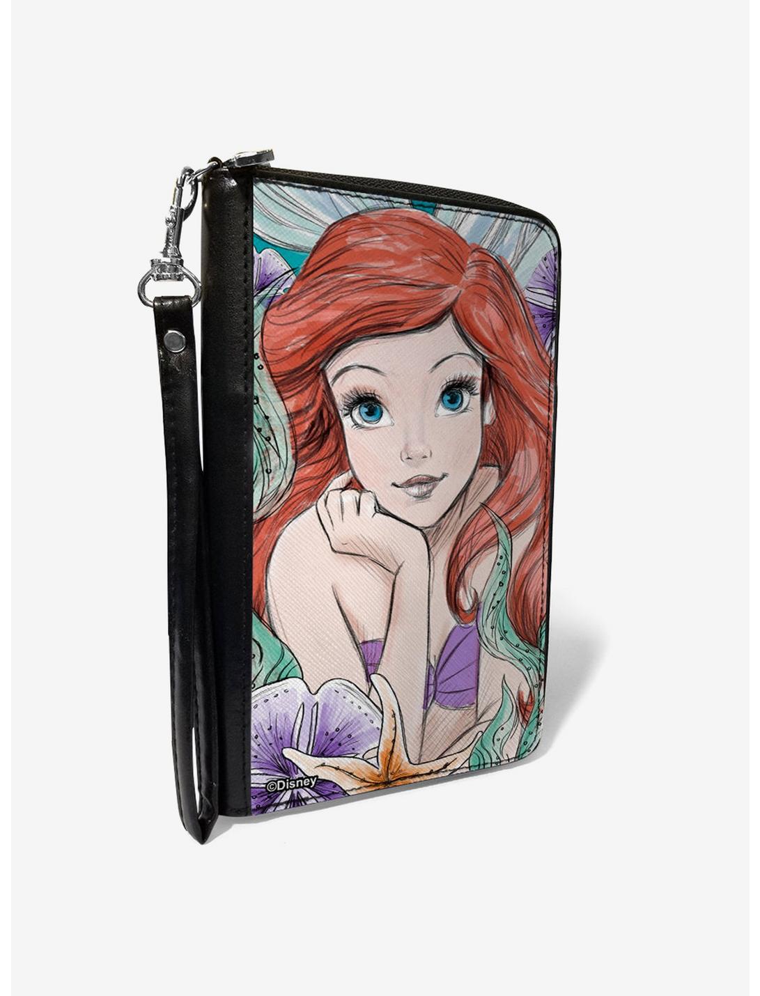 Disney The Little Mermaid Ariel Sketch Close Up Zip Around Wallet, , hi-res