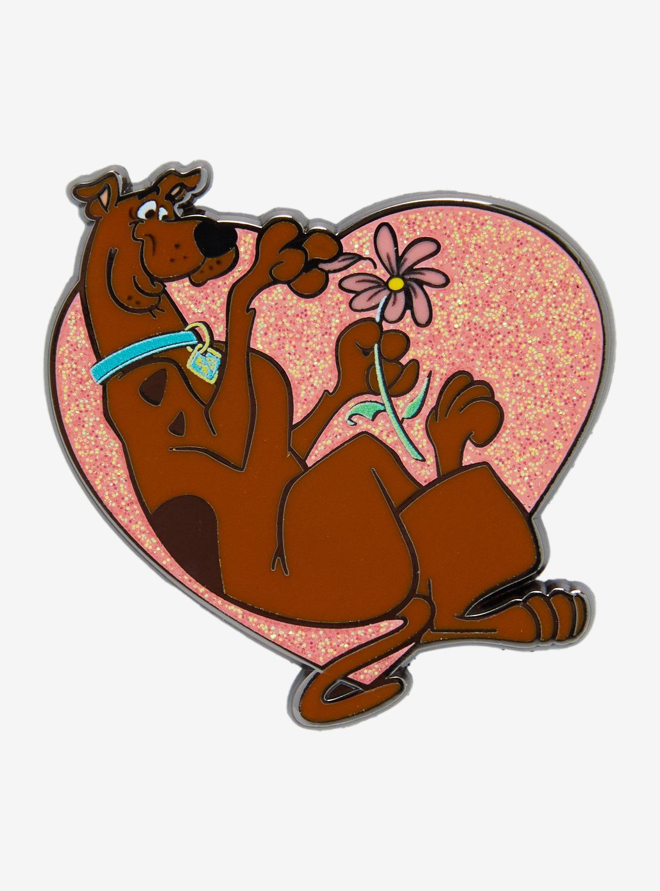 Scooby-Doo! Scooby Heart-Shaped Glitter Enamel Pin — BoxLunch Exclusive, , hi-res