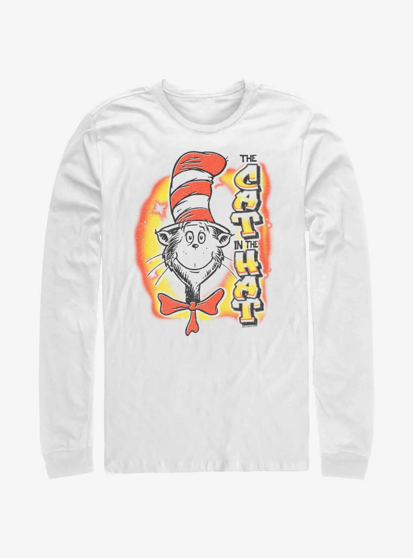 Dr. Seuss The Cat In The Hat Airbrush Long-Sleeve T-Shirt, WHITE, hi-res