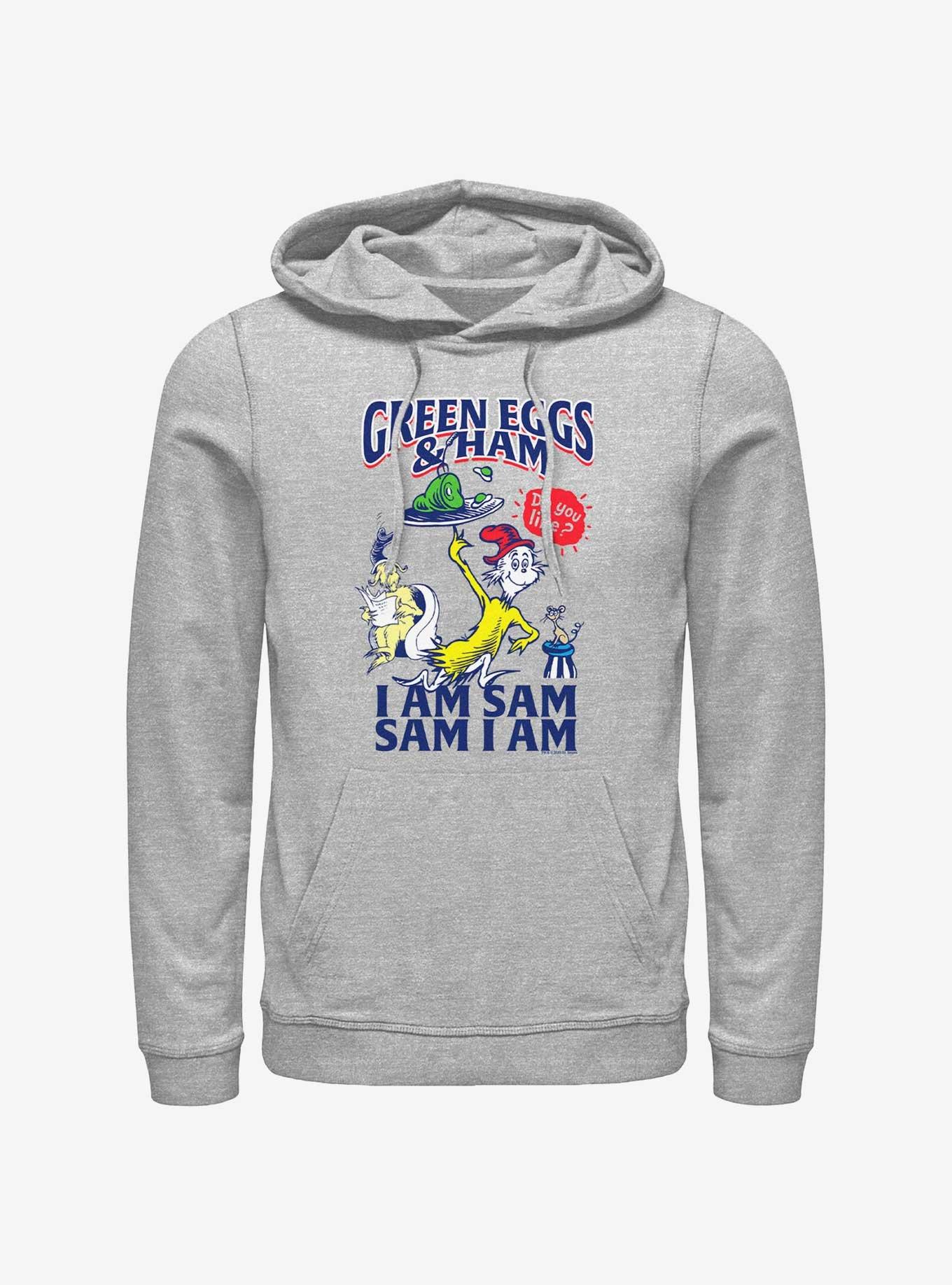 Dr. Seuss I Am Sam Green Eggs and Ham Hoodie, ATH HTR, hi-res