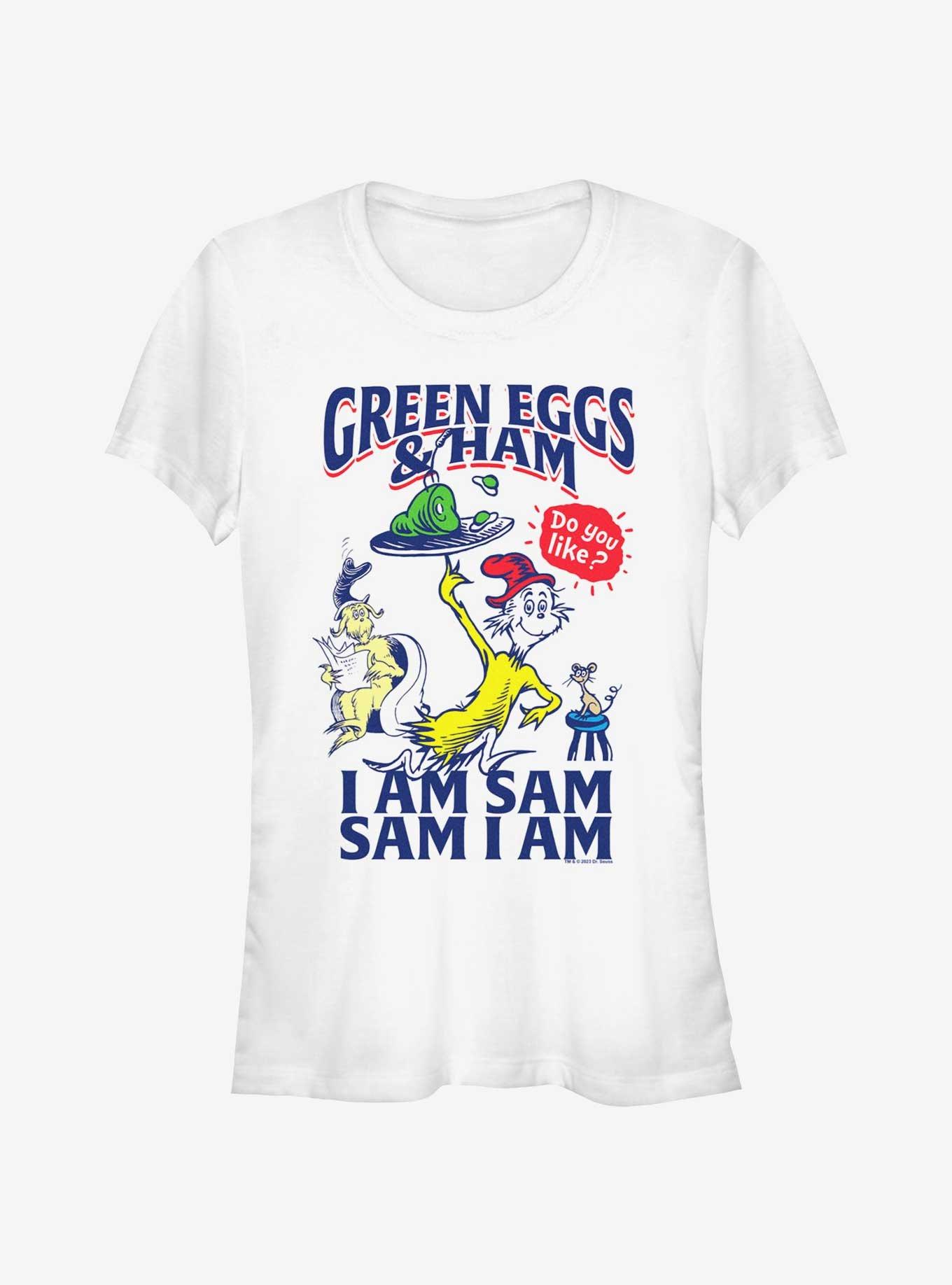 Dr. Seuss I Am Sam Green Eggs and Ham Girls T- Shirt, , hi-res