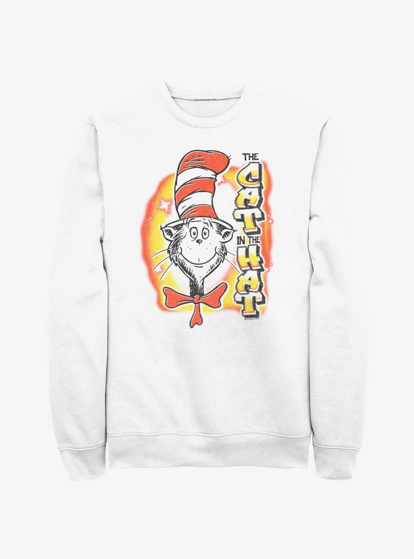 Dr. Seuss The Cat In The Hat Airbrush Sweatshirt, WHITE, hi-res