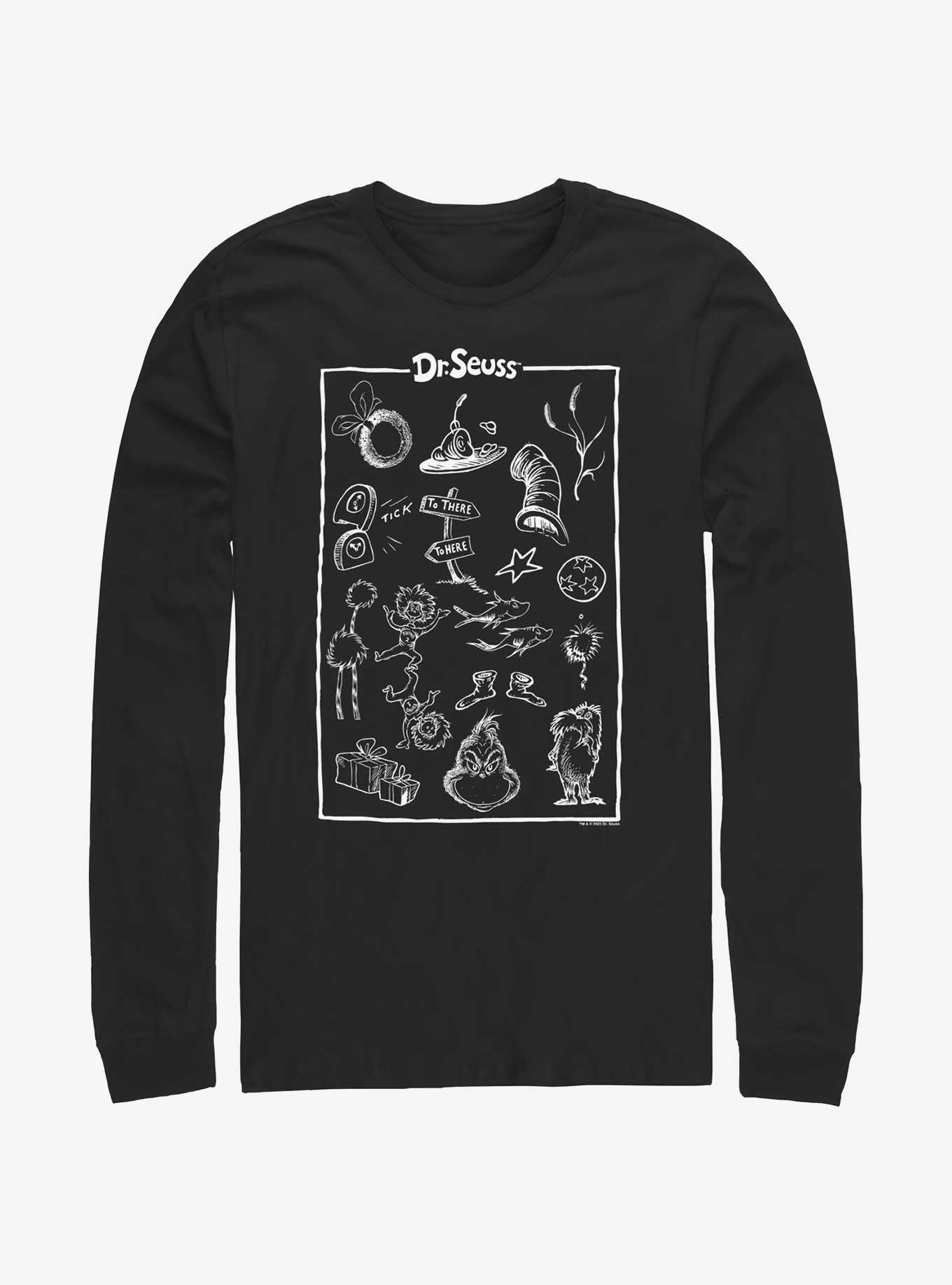 Dr. Seuss Collection Poster Long-Sleeve T-Shirt, BLACK, hi-res