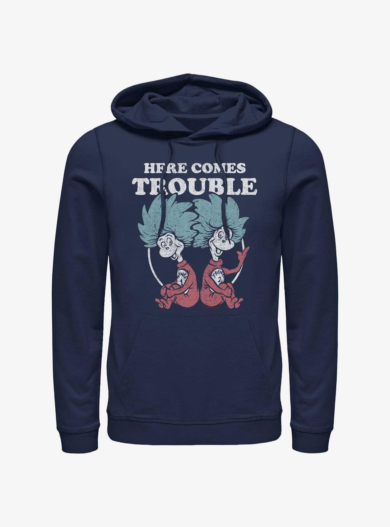 Dr. Seuss Thing 1 and Thing 2 Trouble Hoodie, NAVY, hi-res