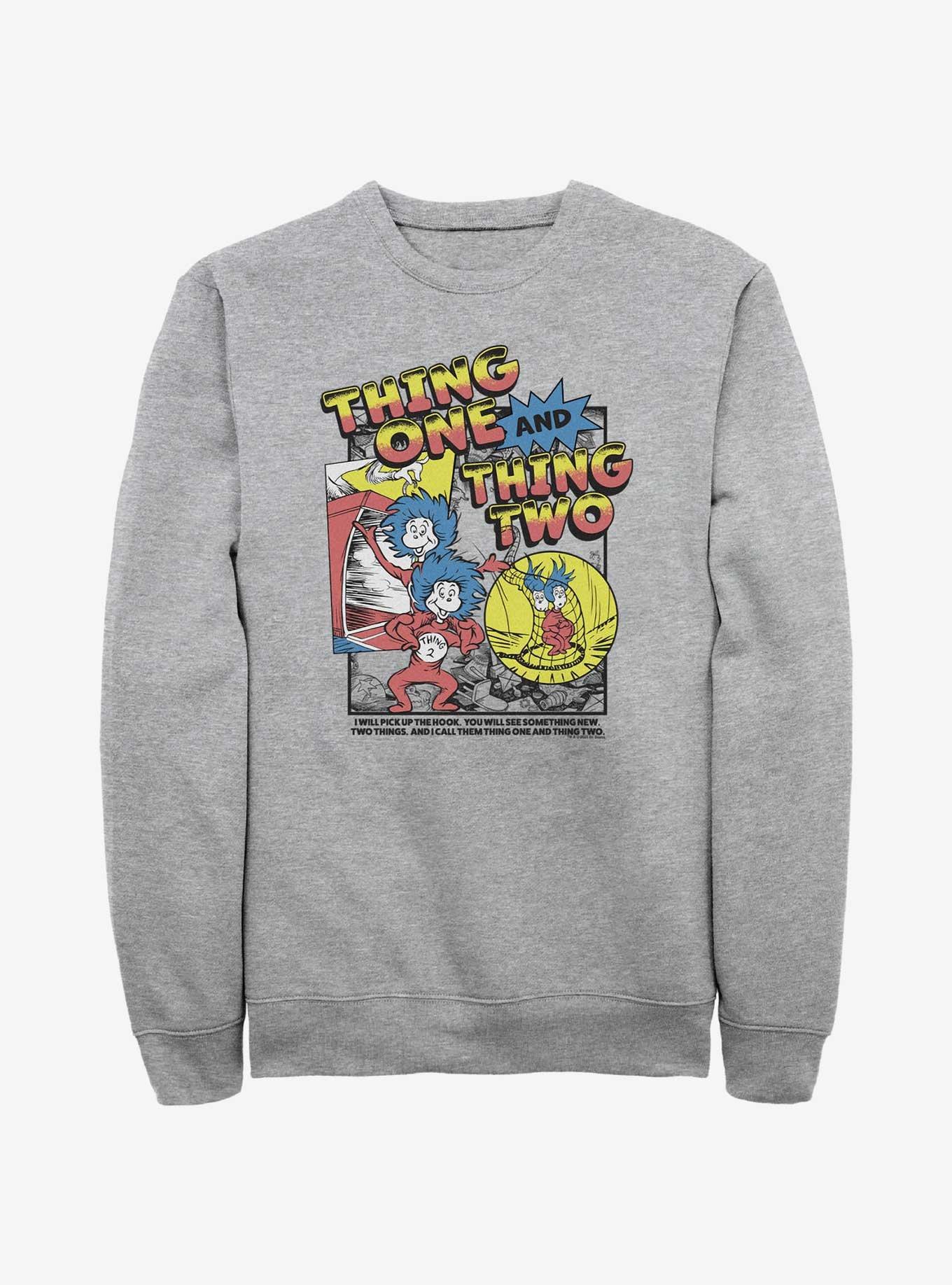 Dr. Seuss Thing 1 and Thing 2 Pop Sweatshirt, ATH HTR, hi-res