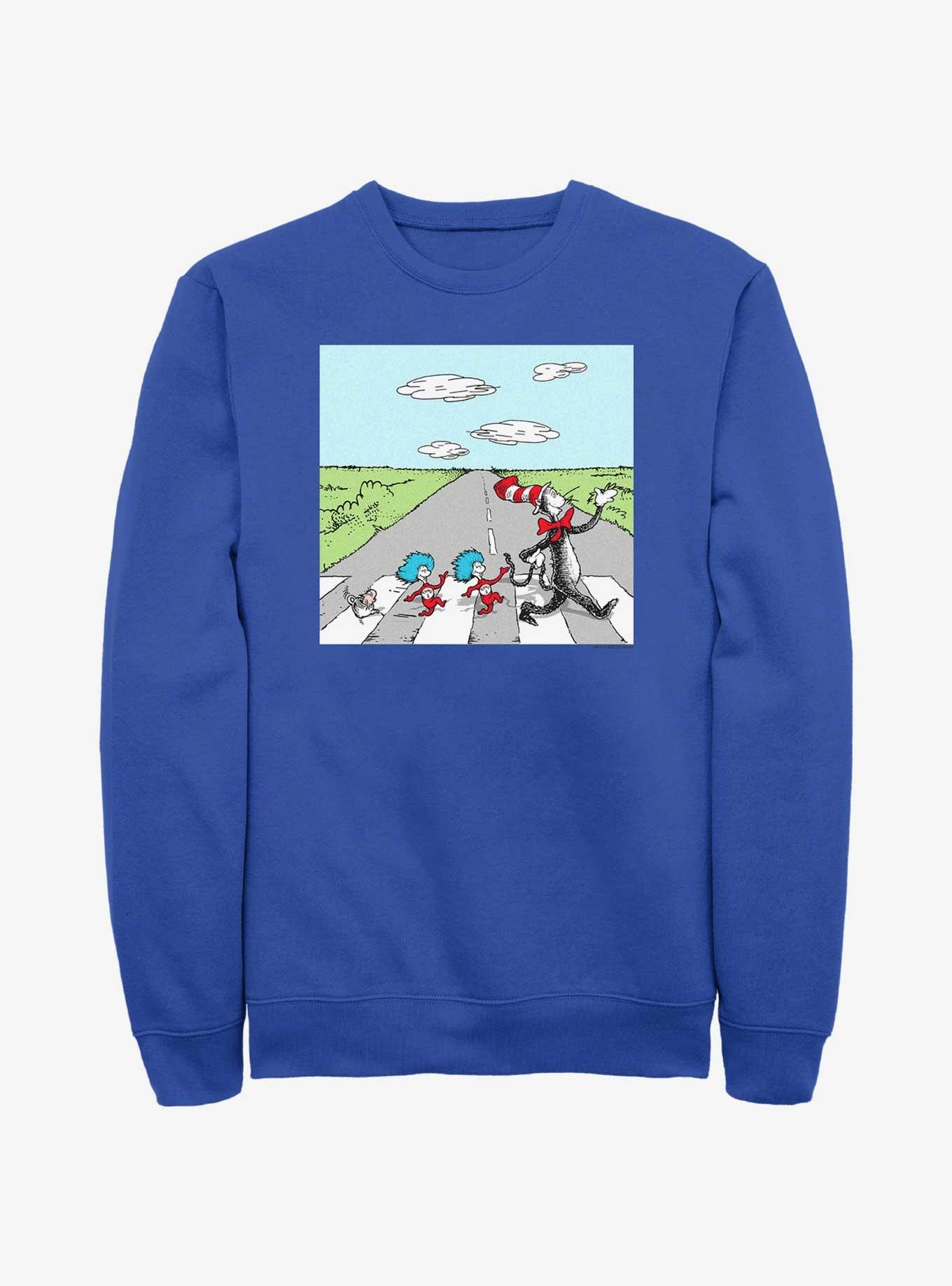 Dr. Seuss The Cat In The Hat and Things Crossing Sweatshirt, ROYAL, hi-res