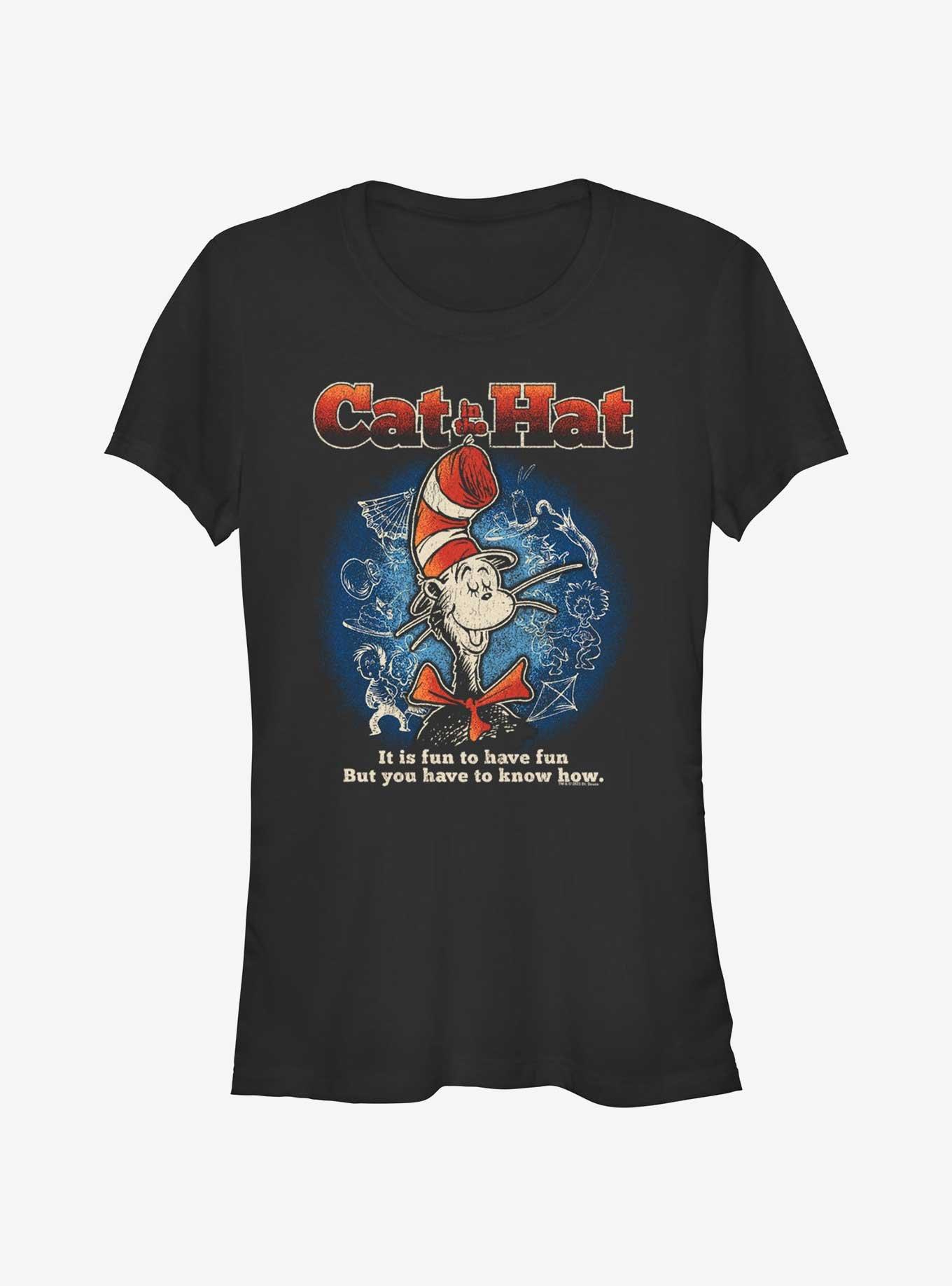 Dr. Seuss The Cat In The Hat Fun To Have Fun Girls T- Shirt, BLACK, hi-res