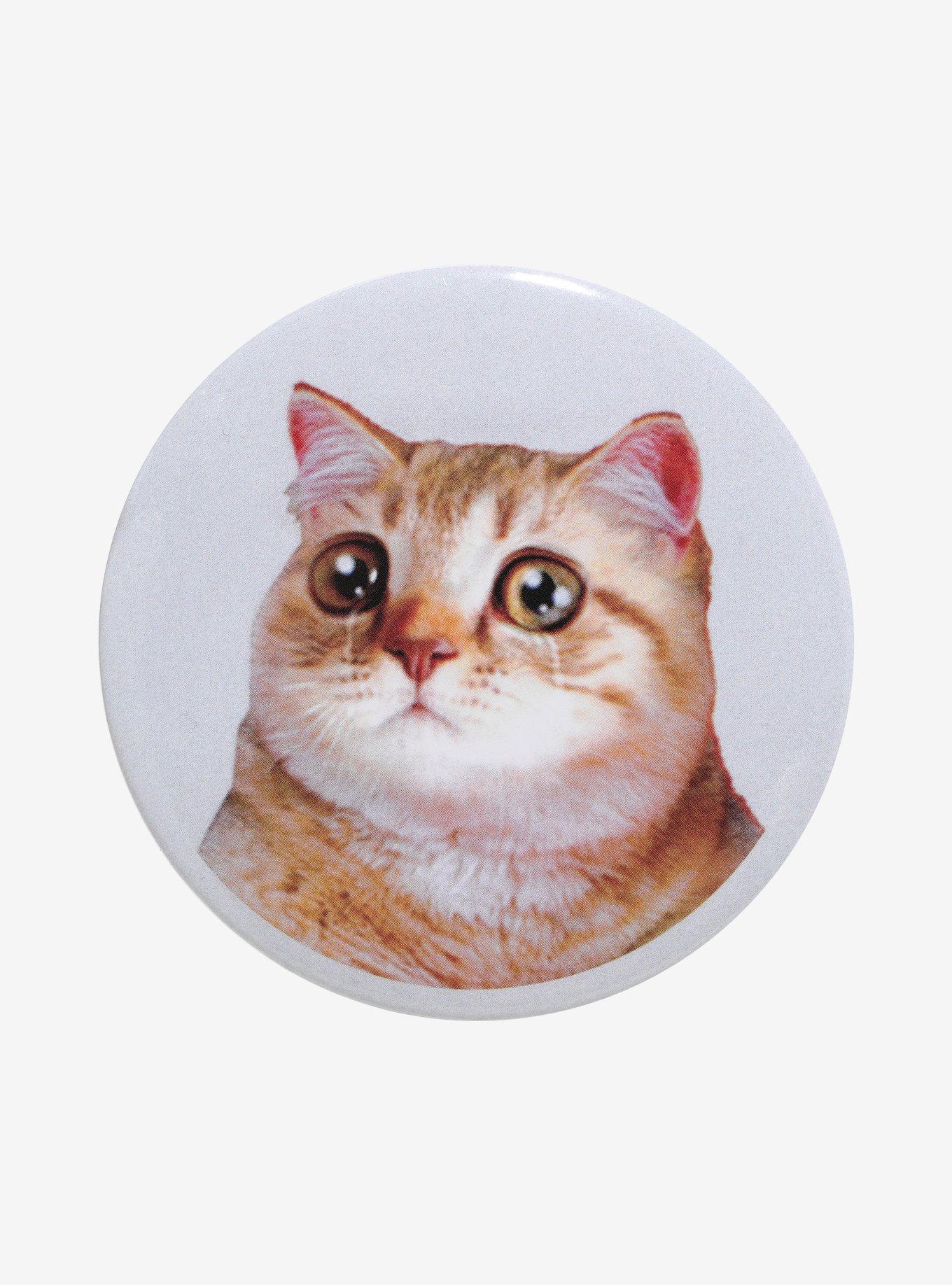 Crying Orange Cat Button, , hi-res